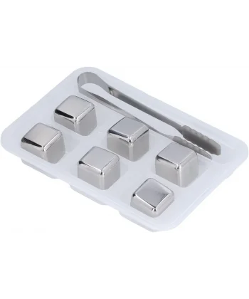 6lı Çelik Metal Kaplama Viski Taşı Soğutma Buz Küpü