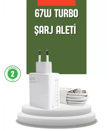 67 Watt Turbo Şarj Cihazı Redmi Note 10 11 12 Uyumlu