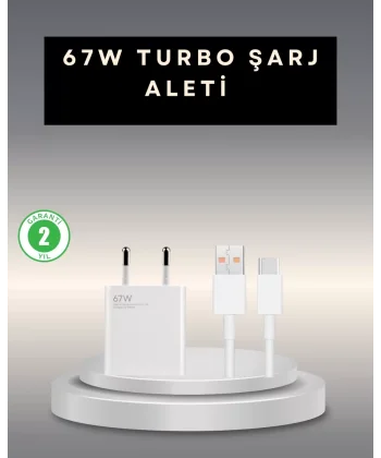 67 Watt Type C Şarj Adaptörü Poco X3 X4 X5 Pro Uyumlu