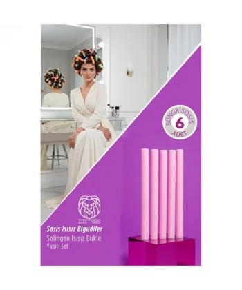 6’lı Profesyonel Sünger Sosis Saç Bigudisi – Isısız Doğal Dalgalar Solingen Professional 719759