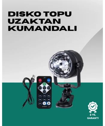 7 Farklı Aydınlatma Modu ve Ses Sensörlü Disko Topu Lambası