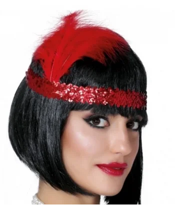 7039ler 8039ler Ve 9039lar Temalı Kırmızı Renk Çarliston Saç Bandı