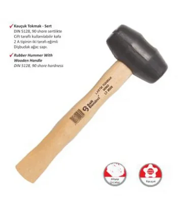 Ağaç Saplı Lastik Tokmak No:60