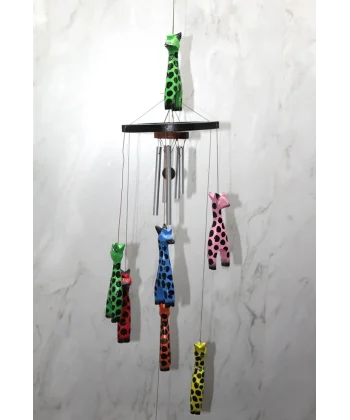 Ahşap Zürafali Rüzgar Çani Sayang:3