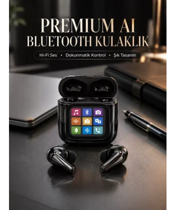 AI Destekli Dokunmatik Ekranlı Kablosuz Bluetooth Kulaklık