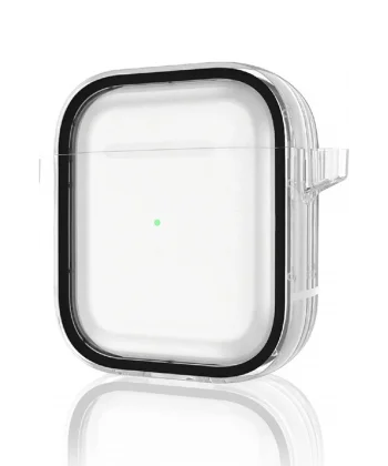 Airpods 4 (4.nesil) Shiny Şeffaf Kılıf - Siyah-(5796)