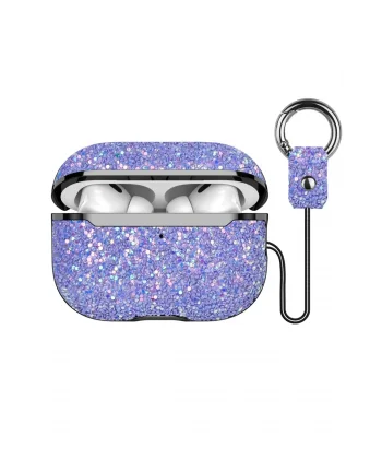 Airpods Pro 2 (2.nesil) Bright Simli Airpods Kapak - Derin Mor-(5796)