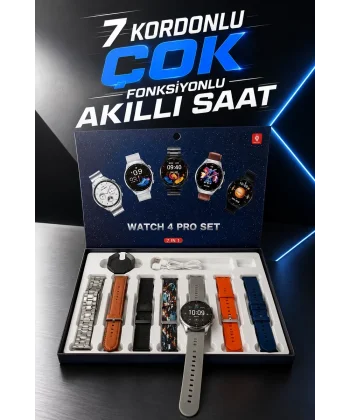 Akıllı Saat 7 Kordonlu Yeni Nesil Arama Cevaplayan Çok Fonksiyonlu