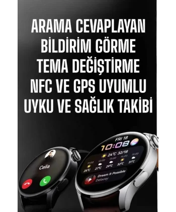 Akıllı Saat Bildirim Görme Amoled Ekran GPS Uyumlu Sesli Görüşme