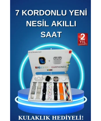 Akıllı Saat Bluetooth Kulaklık Adımsayar Sağlık Takibi Çağrı Cevaplama