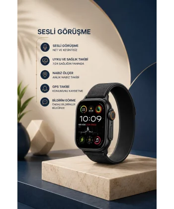 Akıllı Saat Nabız Ölçer Uyku Takibi Adımsayar Alarm ve Hatırlatıcı Çağrı Cevaplama