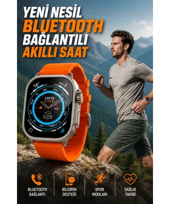Akıllı Saat Uyku ve Spor Takibi Yeni Nesil Bluetooth Bağlantılı Amoled Ekran