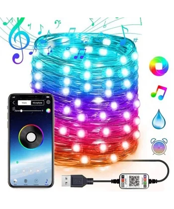 ALLY 10MT 100 LED RGB Bluetooth Telefonla Kontrol Edilen Usb Led Lamba İos-Android-(5775)
