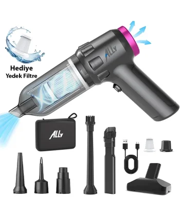 ALLY 14000pa Güçlü Portatif 2 Kademeli Tasinabilir Vakumlu Kablosuz Üflemeli Mini Araç Süpürgesi SW-103-(5775)