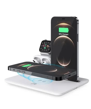 ALLY 4 in1 15W Kablosuz Hızlı Şarj Standı İPhone+İwatch+AirPods Pro Wireless-(5775)