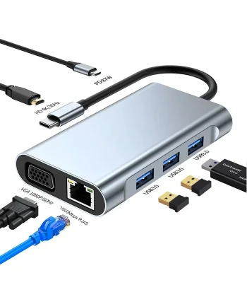 ALLY 7in1 USB 3.0 + HDMI + RJ45 + Type-C HUB Adaptör Çevirici Dock Station-(5775)