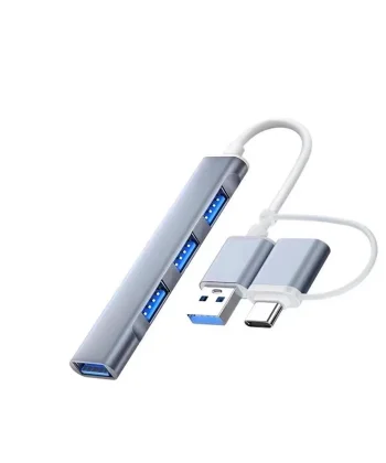 ALLY A-806 4in1 Type-C + USB Girişli USB 3.0 Çoğaltıcı Hub Adaptör Çevirici-(5775)
