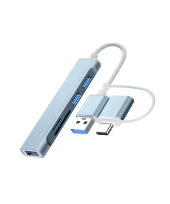 ALLY A-807 5in1 Type-C + USB Girişli USB 3.0 Çoğaltıcı Hub Adaptör-(5775)