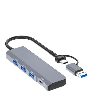 ALLY ADS-309D 4 Portlu USB+Type-C USB 3.0 Çoklayıcı Data HUB Adaptör-(5775)