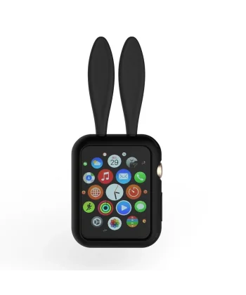 Ally Apple Watch 1-2-3-4 42mm Tavşan Figürü Silikon Kılıf-(5775)