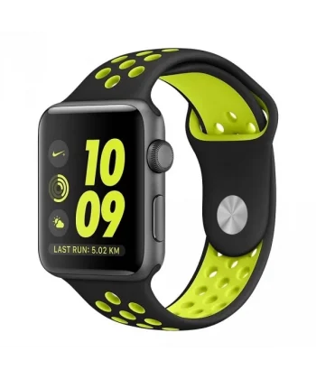 Ally Apple Watch 7-8 45mm 6-5-4 44mm Kayış Kordon Nike Style Soft Silikon 3-2-1 42mm-(5775)
