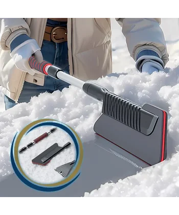 ALLY Araba Kar Fırçası Kar Küreği Teleskopik Döndürülebilir Araç Kar Fırçası-(5775)