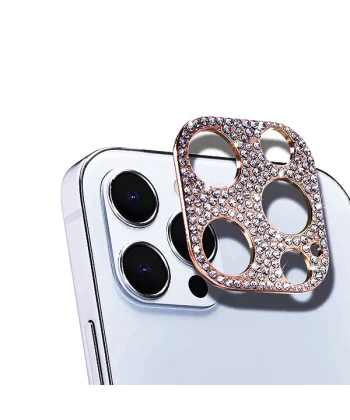 ALLY İPhone 12 Pro Max Kamera Koruyucu Lens Diamond Taş İşlemeli-(5775)
