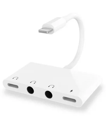 ALLY İPhone 14-13-12-11 4in1 Otg Ses Adaptörü Çift DC 3.5MM Jack-(5775)