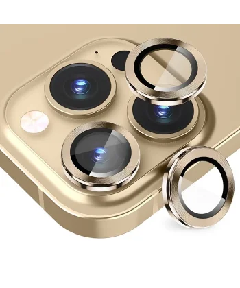 ALLY iPhone 14 Pro-14 Pro Max 3D Metal Çerçeveli Kamera Lens Koruyucu-(5775)