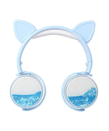 ALLY Kedi Kulak Simli Kablolu Mikrofonlu Kulaküstü Kulaklık 3.5mm jack-(5775)