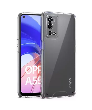 Ally OPPO A55 4G Kılıf Kamera Korumalı Ultra İnce Şeffaf Silikon Kılıf-(5775)