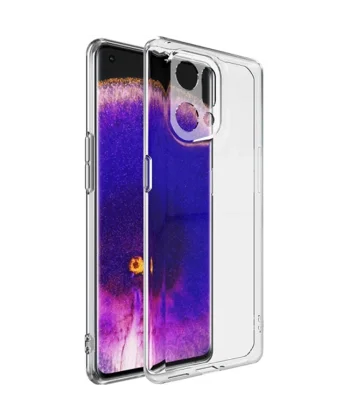 Ally OPPO Find X5 Kılıf Kamera Korumalı Ultra İnce Şeffaf Silikon Kılıf-(5775)