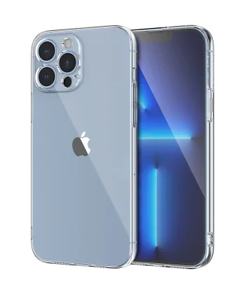Ally Space iPhone 13 Pro 6.1inç Kamera Korumalı Premium Silikon Şeffaf Kılıf-(5775)