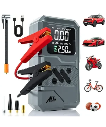 Ally ST-9654 Taşınabilir Göstergeli Araç Lastik Şişirme Ve Starter Akü Takviye Seti-(5775)