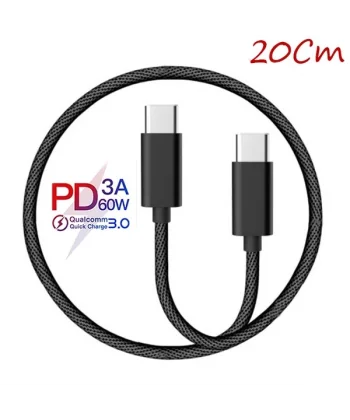 Ally Type-C -TO Type C 60w Qc3.0A Hızlı 0.20cm Kısa Şarj Kablosu-(5775)