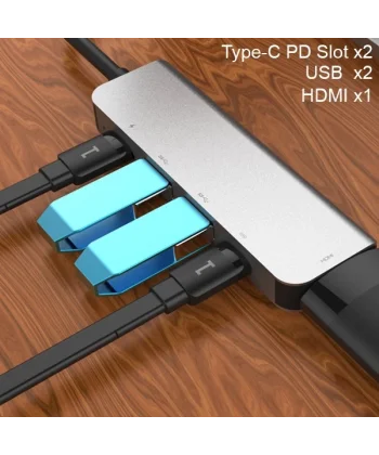 Ally Usb (Type-C to 5in1  Hdtv 2xUSB+2x PD) Hub Adaptör Çoklayıcı-(5775)