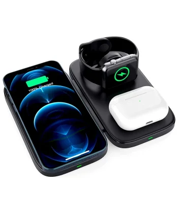 ALLY W66 15W 3 in1 Android + iPhone Taşınabilir Mini Kablosuz Hızlı Şarj Standı-(5775)