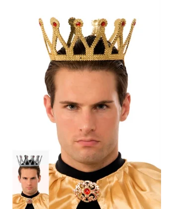Altın Renk Çocuk Ve Yetişkin Uyumlu Kral Tacı