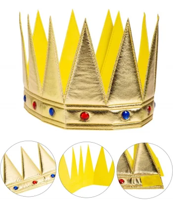 Altın Renk Eva Yumuşak Kral Kraliyet Tacı Yetişkin Çocuk Uyumlu 55 Cm