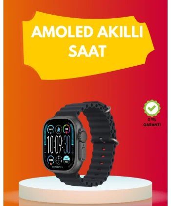 AMOLED Ekran 49mm Ultra Tasarım 3 Kordonlu Akıllı Saat