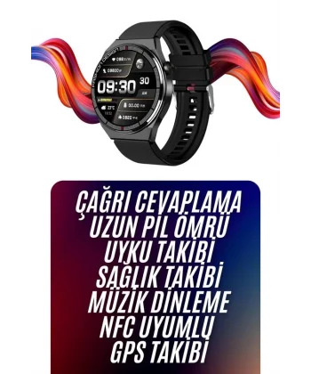 Amoled Ekran Akıllı Saat Üç Kordonlu İOS Android Uyumlu