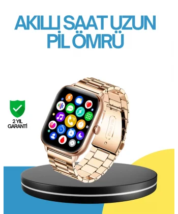 AMOLED Ekranlı Türkçe Menülü Akıllı Saat Bluetooth Görüşmeli