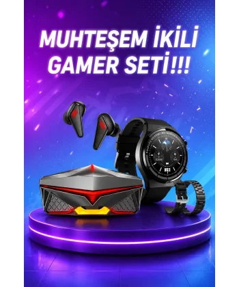 ANC Özellikli Bluetooth Kulaklık ve Amoled Ekran Akıllı Saat Uyku ve Sağlık Takibi Nabız Ölçer
