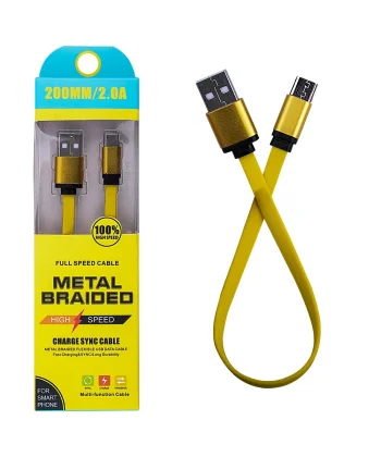 Android Micro 2a 20mm Kısa Yumuşak Dokulu Renkli Usb Kablo-(5775)