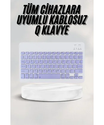 Android ve İOS Uyumlu Bluetooth Kablosuz Türkçe Q Klavye Renkli