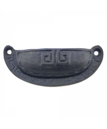 Antika Tarz Dekoratif Pirinç Çizgili Tas Mobilya Kulbu - 37x90 Mm, Oksit