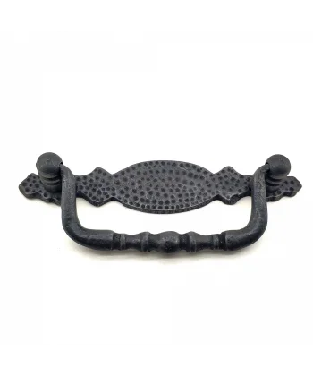 Antika Tarz Dekoratif Pirinç Dövme Sallantı Kapı Kulbu - 43x118 Mm, Oksit