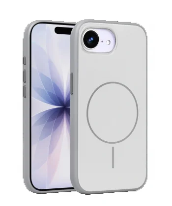 Apple iPhone 16E Neva Magsafe Kapak - Gri-(5796)