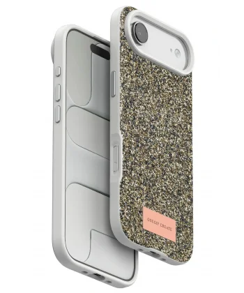 Apple iPhone 17 Air Bright Simli Kapak - Çöl Titanyum-(5796)