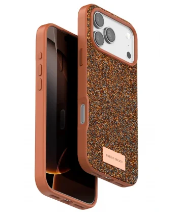 Apple iPhone 17 Pro Max Bright Simli Kapak - Turuncu-(5796)